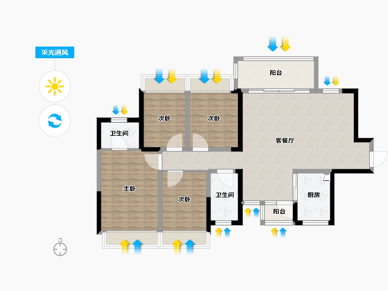 四川省-成都市-领地悦府-111.21-户型库-采光通风