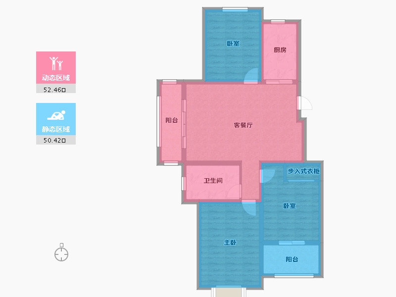 山东省-烟台市-桦林彩雲城-91.60-户型库-动静分区