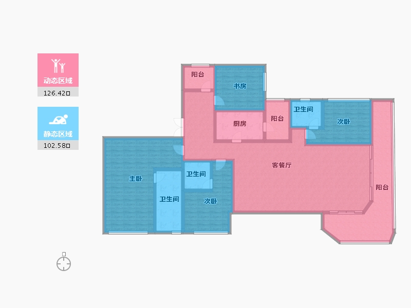 四川省-成都市-麓湖生态城-206.40-户型库-动静分区