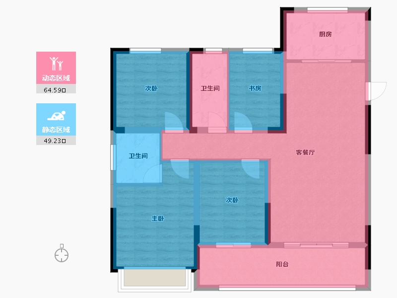 山东省-青岛市-鑫源珺府-102.08-户型库-动静分区