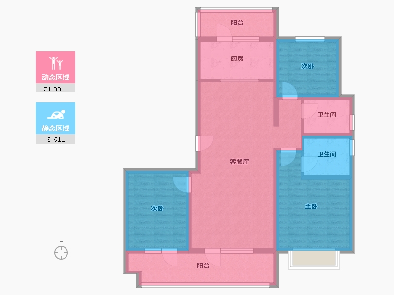 山东省-青岛市-阳光名宸-102.40-户型库-动静分区