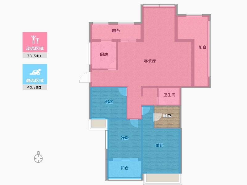 四川省-成都市-汉嘉国际社区-106.82-户型库-动静分区