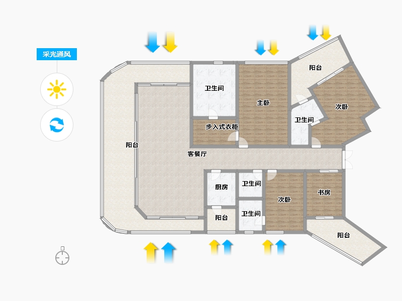 四川省-成都市-麓湖生态城-274.44-户型库-采光通风