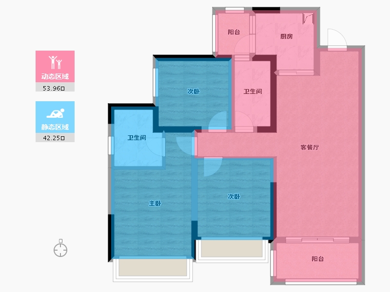 四川省-成都市-领地悦府-84.81-户型库-动静分区