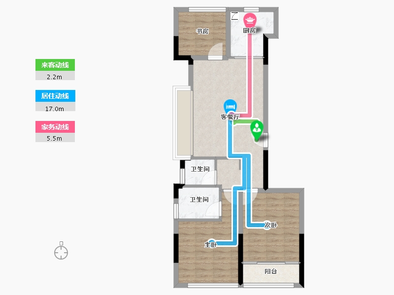 浙江省-金华市-远洋澜山院子-69.59-户型库-动静线