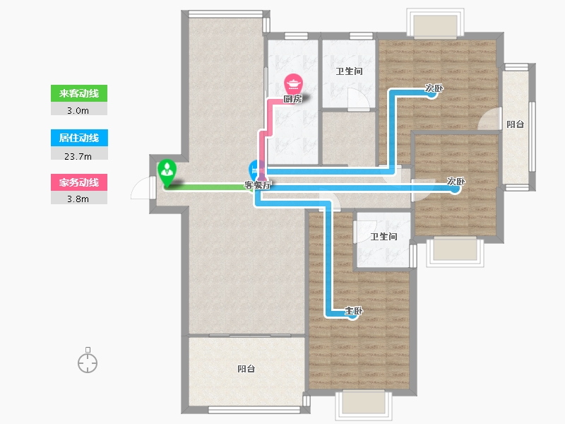 河南省-郑州市-正商蓝钻小区-120.00-户型库-动静线