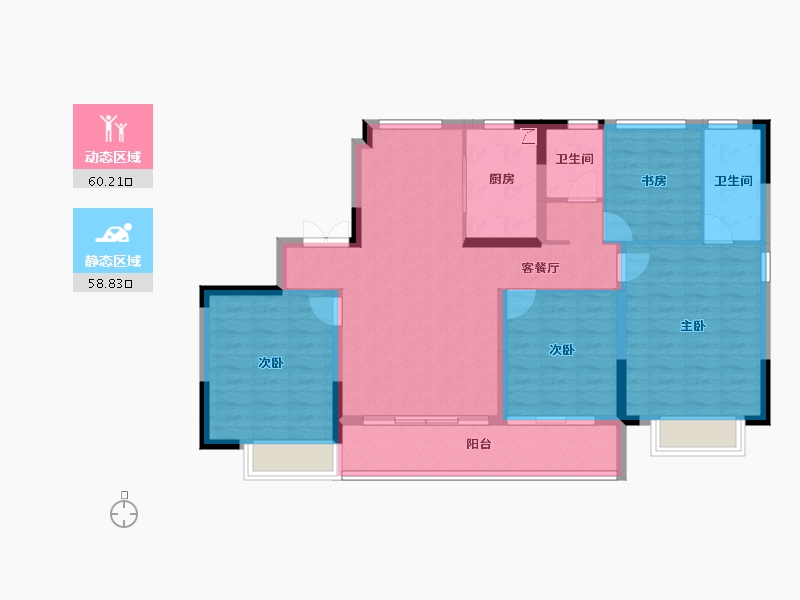 浙江省-金华市-绿城翠湖晓园-107.62-户型库-动静分区