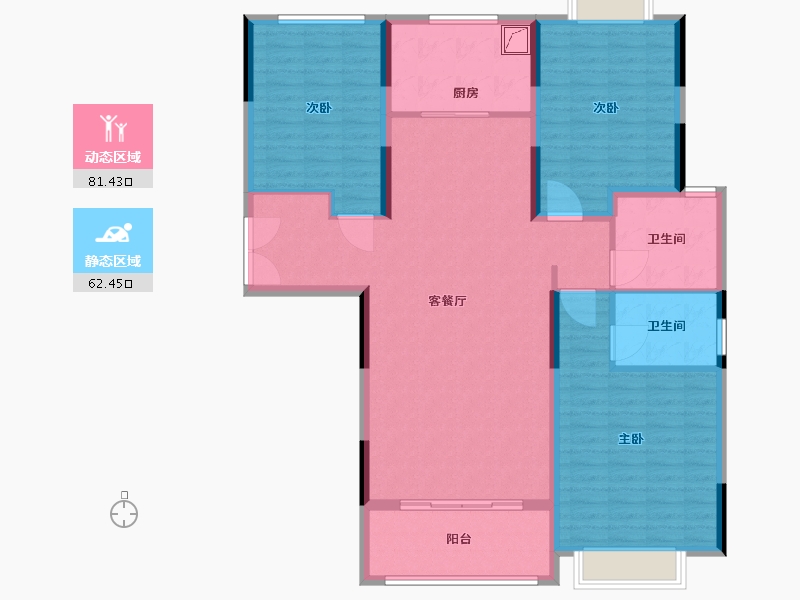 河南省-信阳市-玫瑰苑-130.88-户型库-动静分区