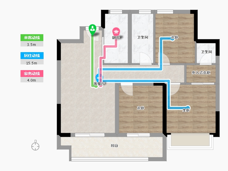 山东省-青岛市-鑫源珺府-76.02-户型库-动静线