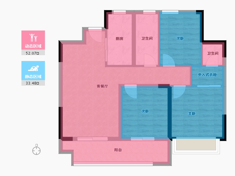 山东省-青岛市-鑫源珺府-76.02-户型库-动静分区