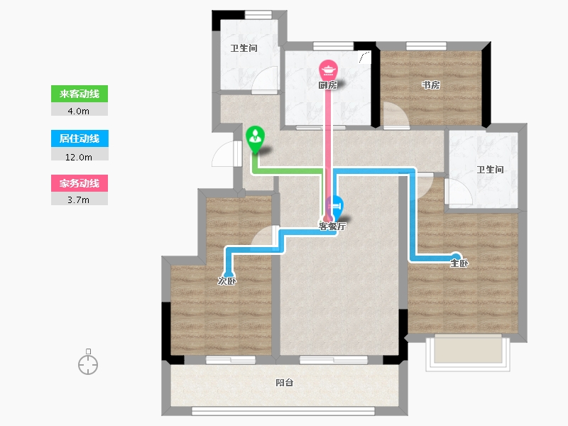 浙江省-金华市-招商华鸿云湖臻品-79.20-户型库-动静线