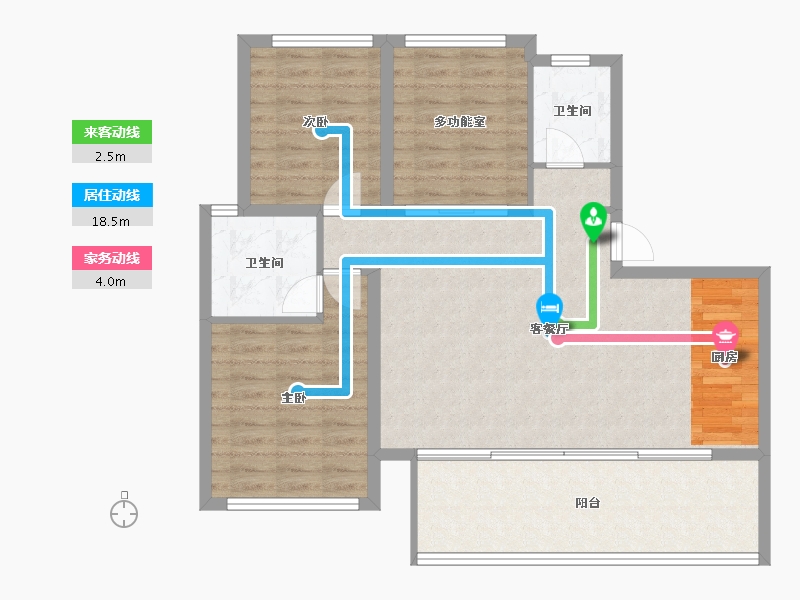 海南省-三亚市-北京城建海云湾-93.60-户型库-动静线