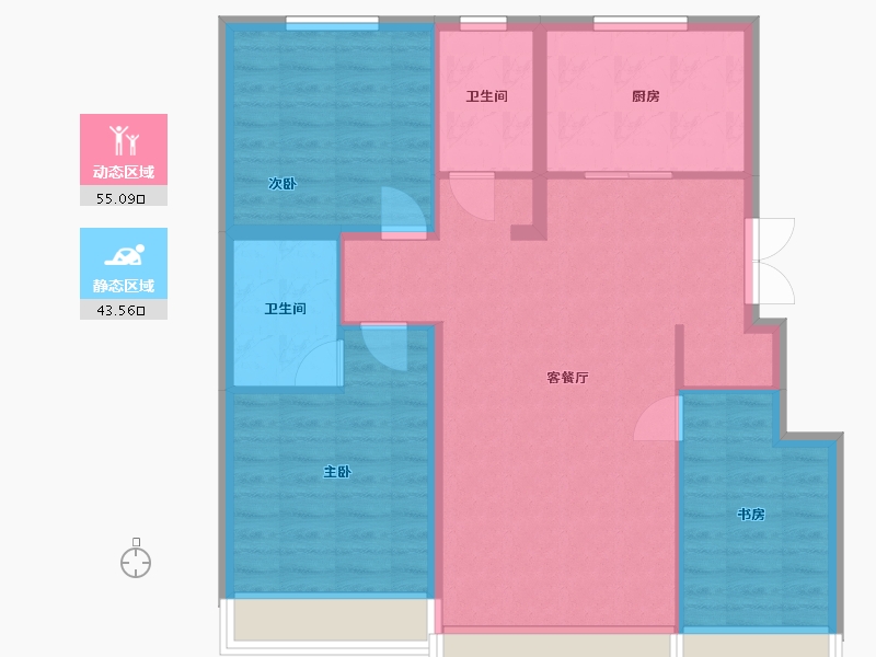 黑龙江省-佳木斯市-伟业悦府-115.00-户型库-动静分区