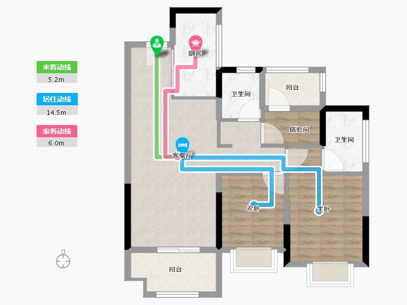 广东省-中山市-雅居乐濠头雅苑-78.40-户型库-动静线