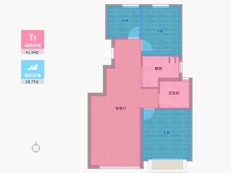 浙江省-金华市-保利堂悦-63.20-户型库-动静分区