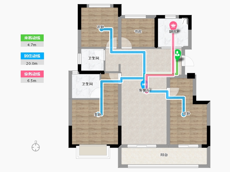 浙江省-金华市-招商华鸿云湖臻品-92.80-户型库-动静线