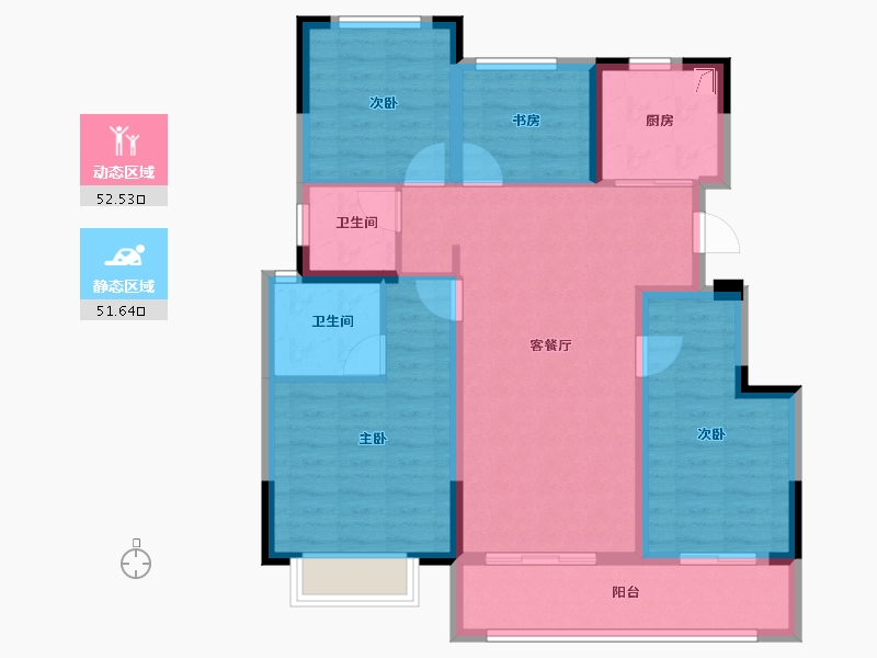 浙江省-金华市-招商华鸿云湖臻品-92.80-户型库-动静分区