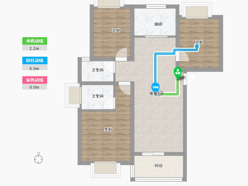 云南省-昆明市-浩创半山云府-72.31-户型库-动静线