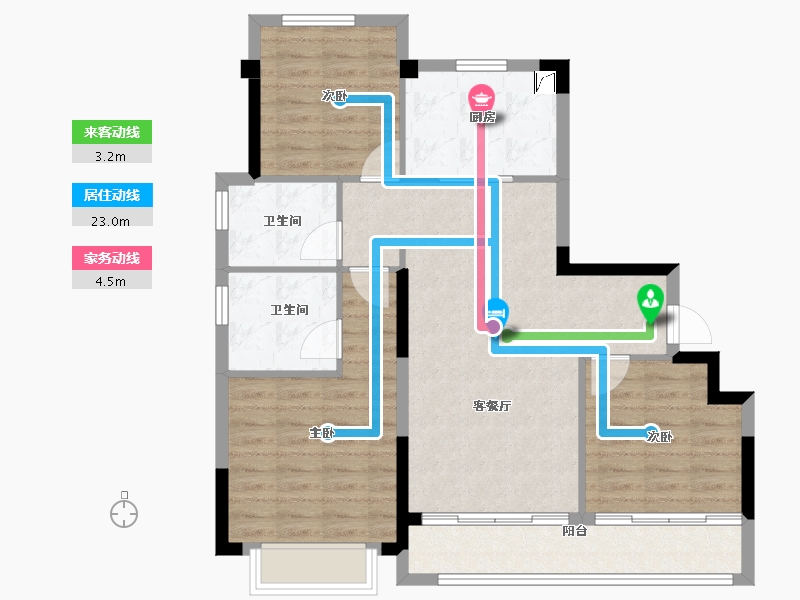 浙江省-金华市-云悦臻境-88.00-户型库-动静线