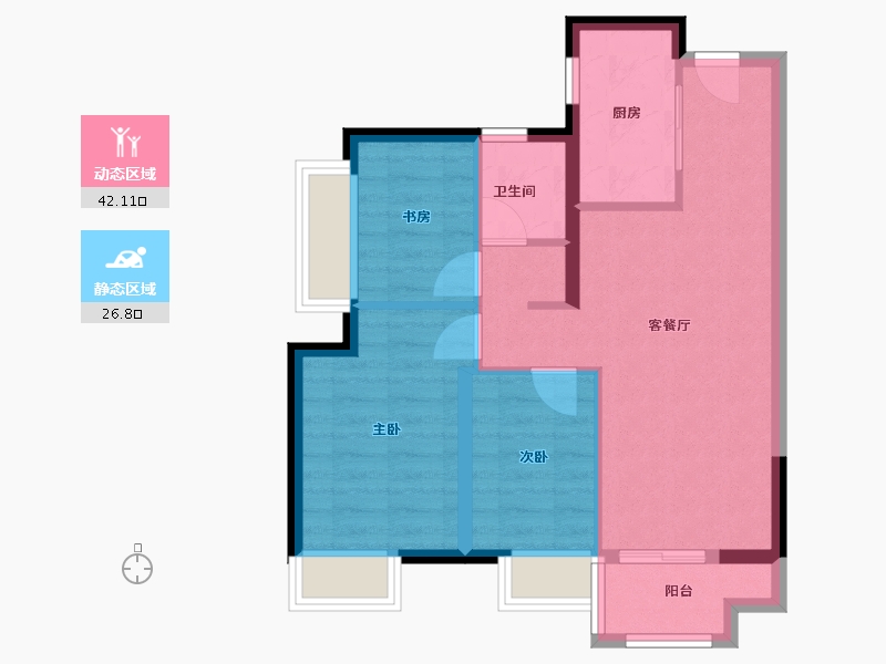 广东省-东莞市-保利悦湖公馆-65.00-户型库-动静分区