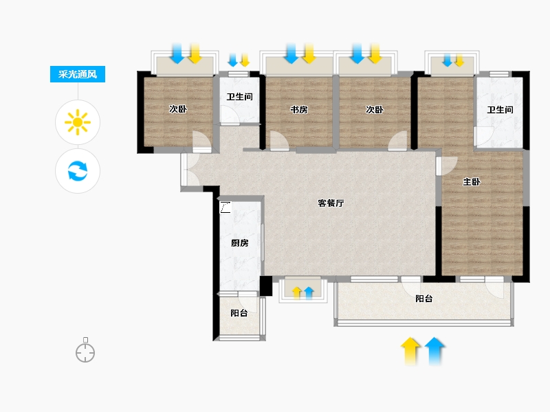 四川省-成都市-朗诗上林熙华府-125.00-户型库-采光通风