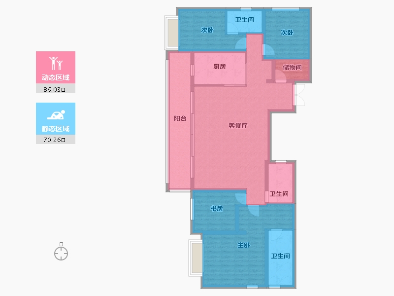 云南省-昆明市-俊发俊尚峰-140.82-户型库-动静分区