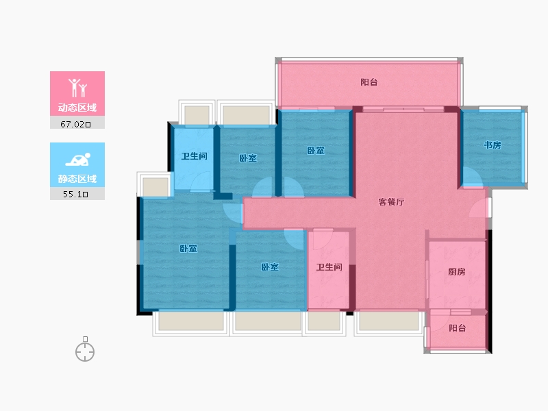 广东省-惠州市-碧桂园城央印象-109.24-户型库-动静分区