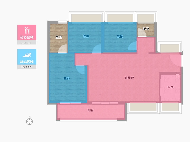 贵州省-贵阳市-贵阳电建云岩赋-79.01-户型库-动静分区