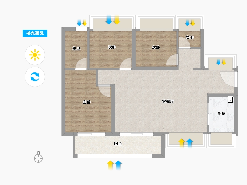 贵州省-贵阳市-贵阳电建云岩赋-79.01-户型库-采光通风