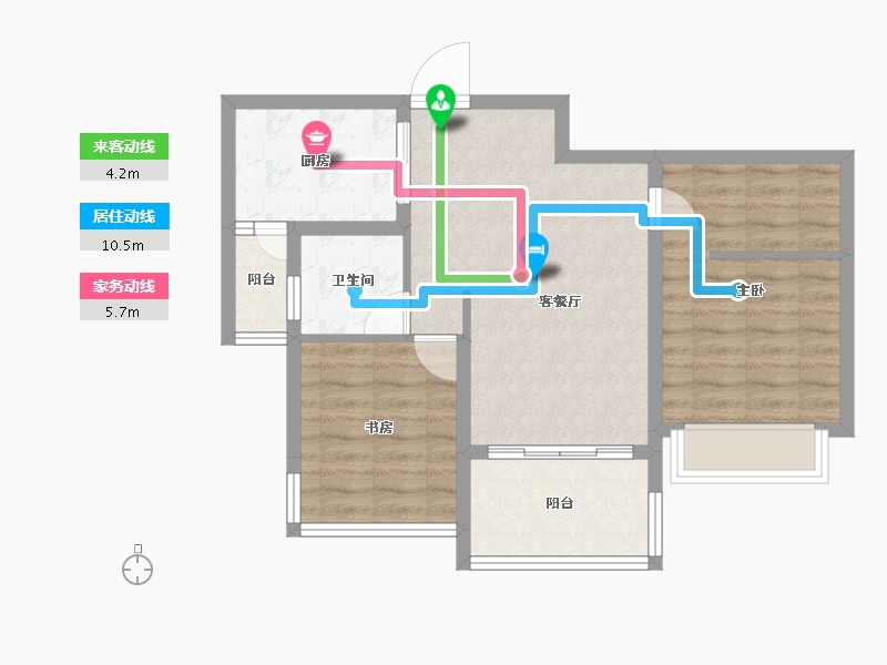 四川省-成都市-格林城市花园二期-66.43-户型库-动静线