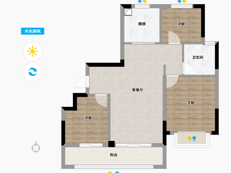 浙江省-金华市-云悦臻境-71.19-户型库-采光通风