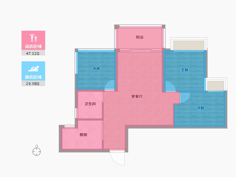 四川省-成都市-格林城市花园二期-68.55-户型库-动静分区