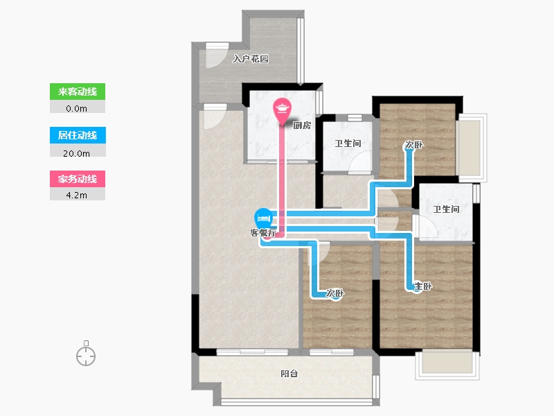 海南省-三亚市-保利碧桂园悦府-88.21-户型库-动静线