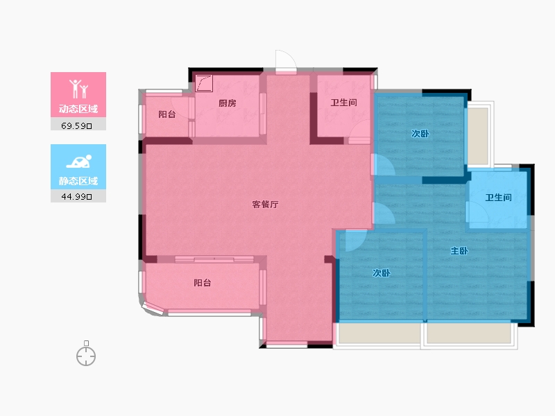 四川省-成都市-旭辉恒基江与山-102.40-户型库-动静分区