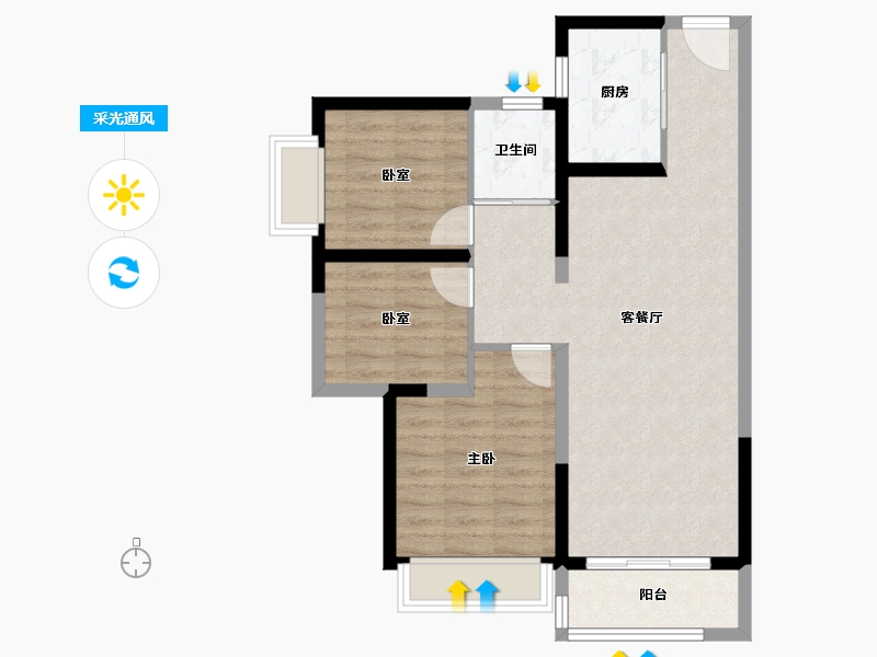 广东省-惠州市-太东海德花园-73.17-户型库-采光通风