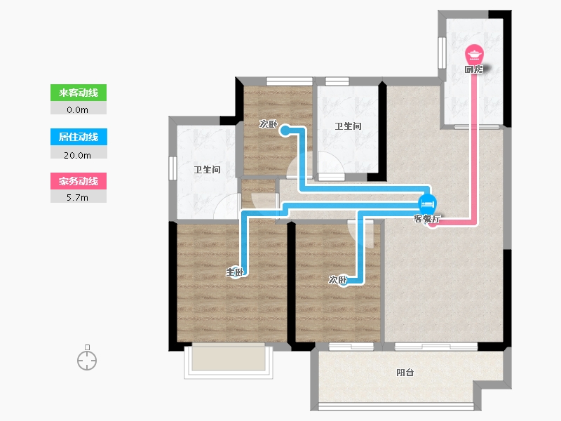 海南省-三亚市-保利碧桂园悦府-81.57-户型库-动静线