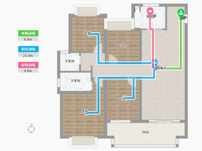 江苏省-南通市-上锦花园-110.00-户型库-动静线