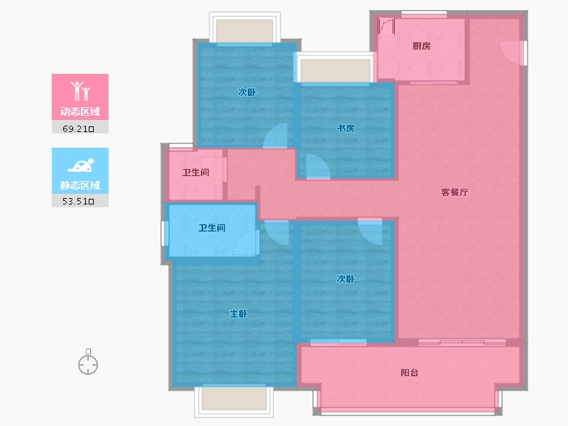 江苏省-南通市-上锦花园-110.00-户型库-动静分区