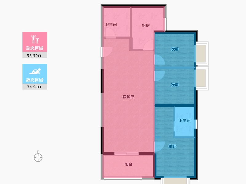 云南省-昆明市-招商依云国际社区-79.76-户型库-动静分区