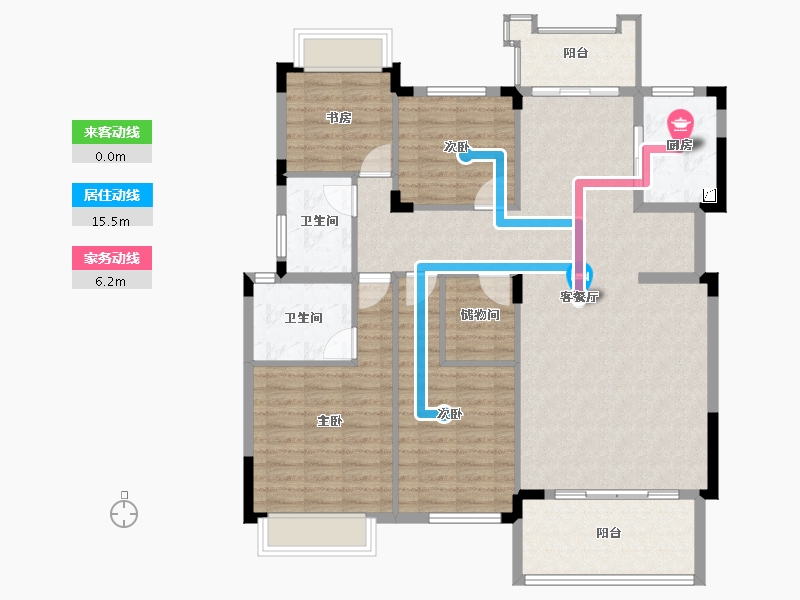 湖南省-长沙市-江山帝景-122.69-户型库-动静线