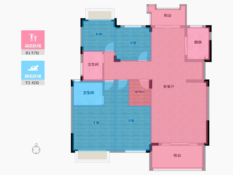 湖南省-长沙市-江山帝景-122.69-户型库-动静分区