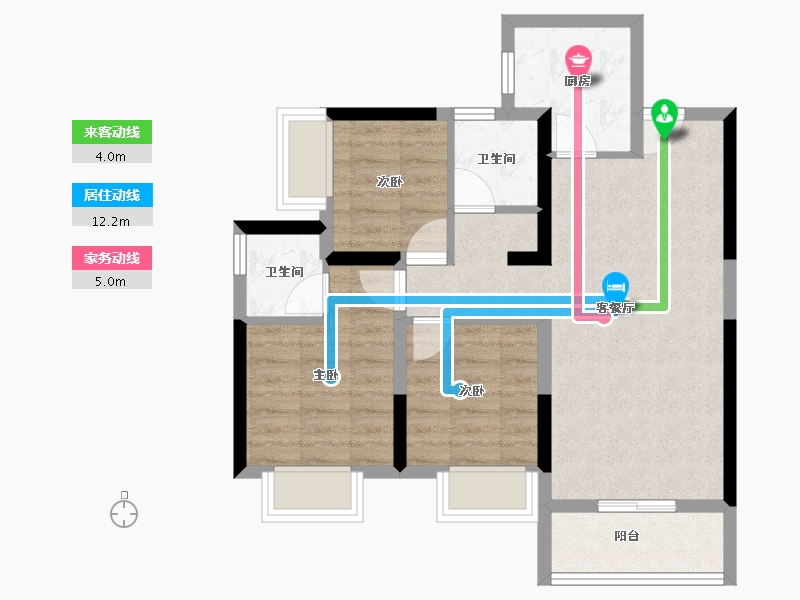 云南省-昆明市-中建龙熙国际-65.07-户型库-动静线