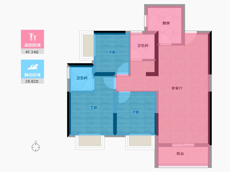 云南省-昆明市-中建龙熙国际-65.07-户型库-动静分区