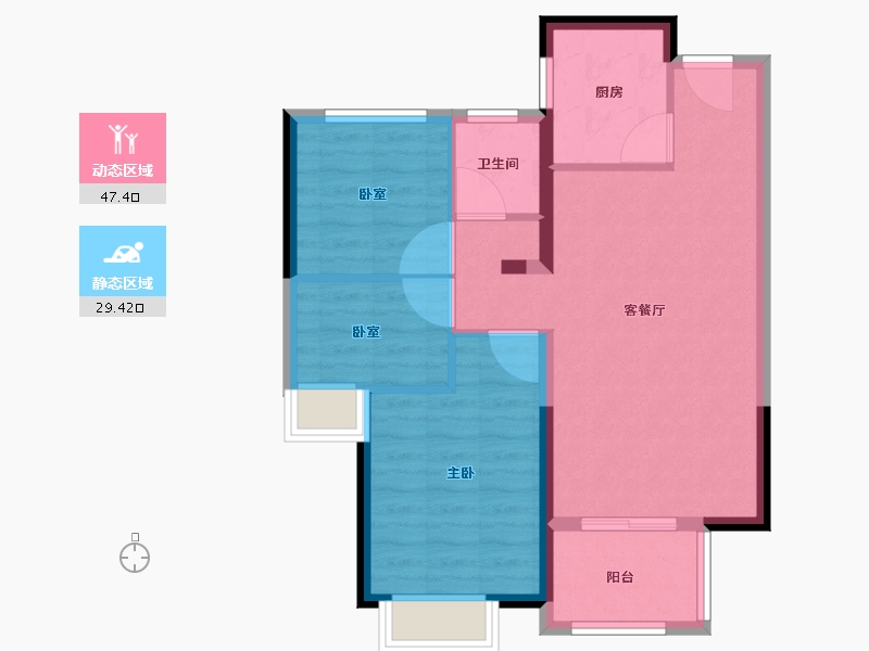 云南省-昆明市-学府康城-68.80-户型库-动静分区