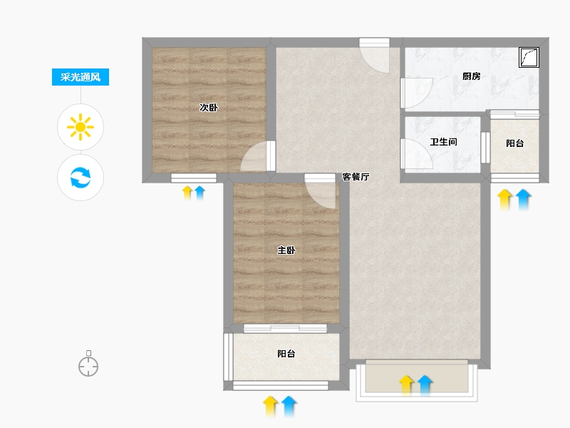 河北省-保定市-水墨林居-67.00-户型库-采光通风