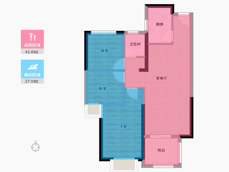 云南省-昆明市-学府康城-60.97-户型库-动静分区