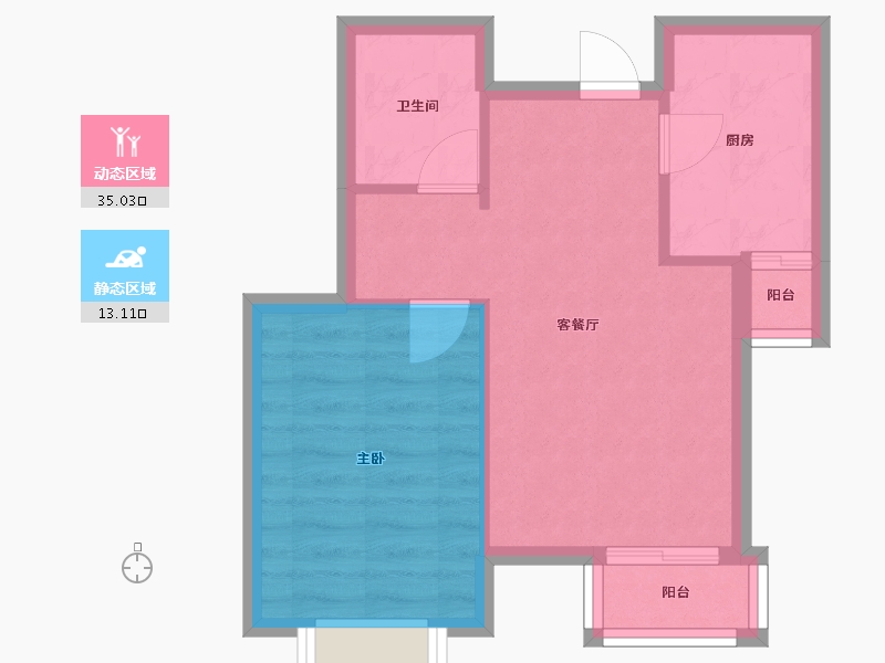 北京-北京市-国风美唐-46.40-户型库-动静分区