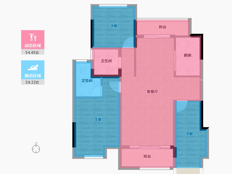 重庆-重庆市-金辉金科天宸云著-83.35-户型库-动静分区