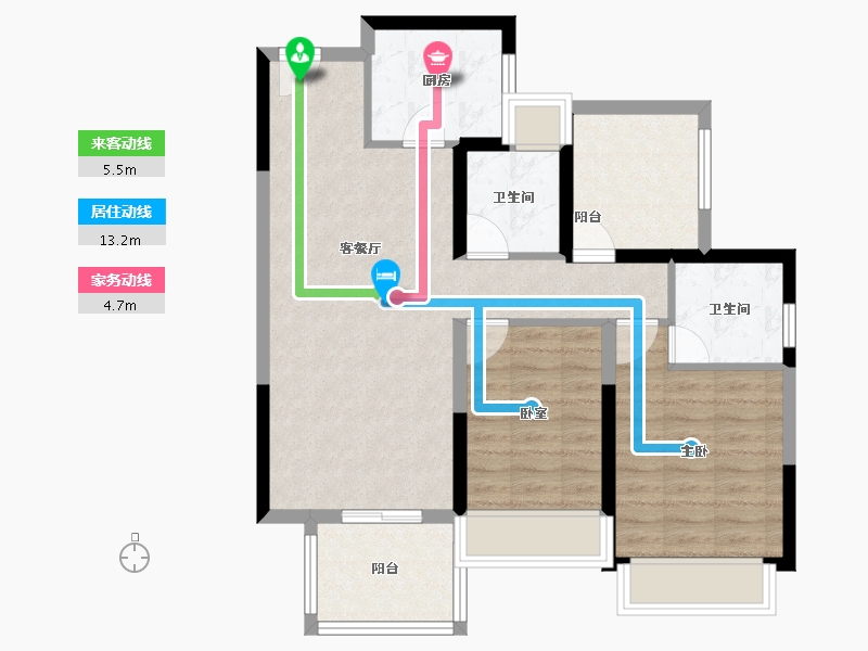 云南省-昆明市-学府康城-76.35-户型库-动静线