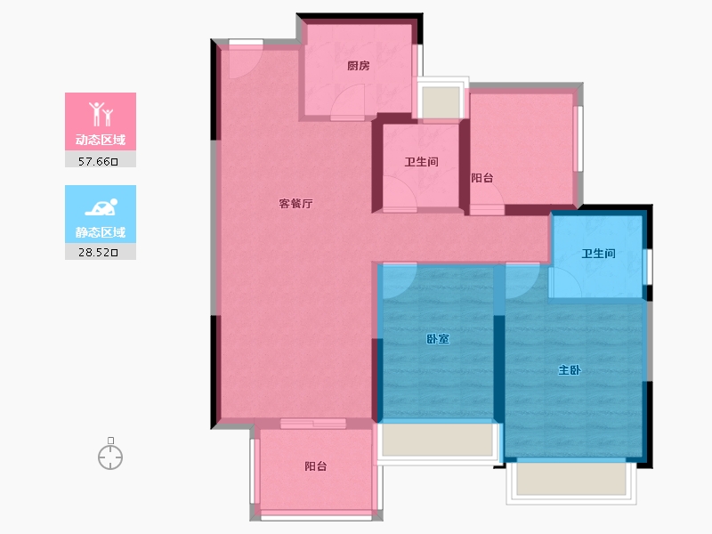 云南省-昆明市-学府康城-76.35-户型库-动静分区